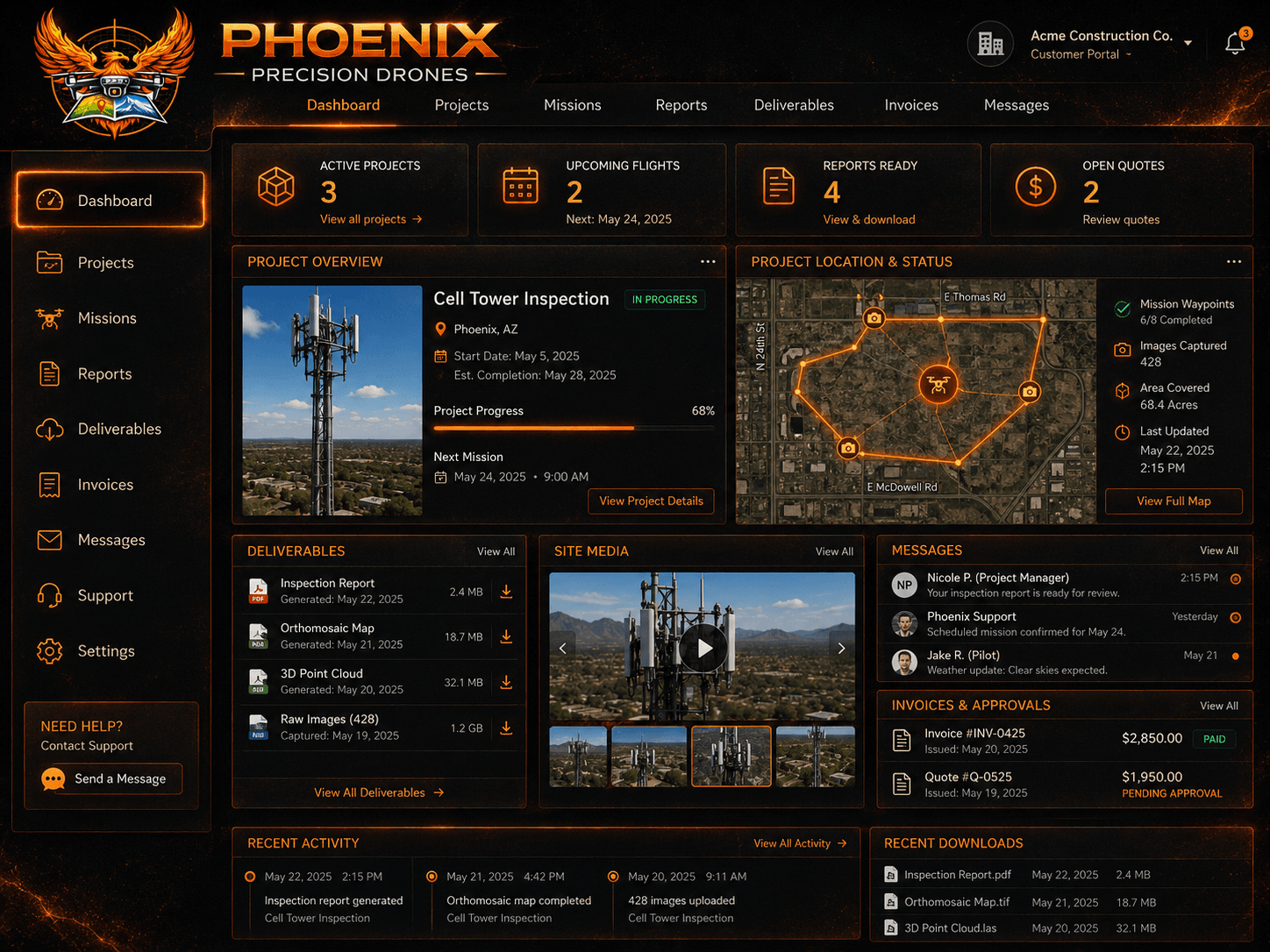 Customer dashboard